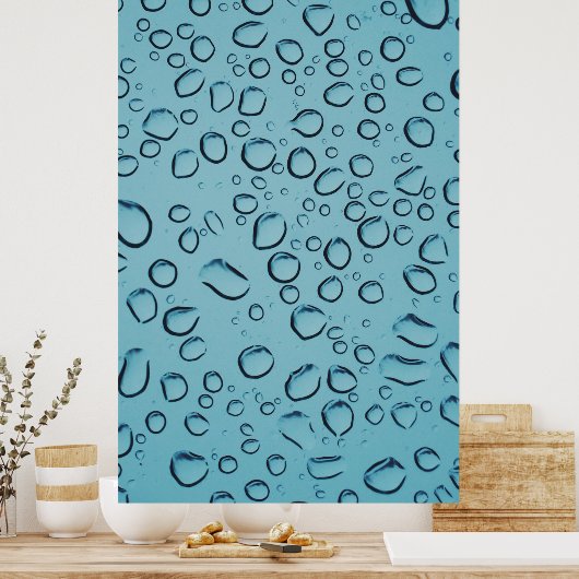Poster gouttelettes d'eau (Cuisine)