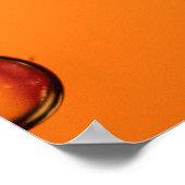 Poster gouttelettes d'eau sur la surface orange (Coin)