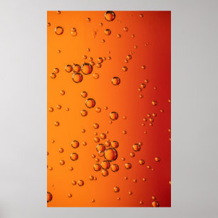 Poster gouttelettes d'eau sur la surface orange