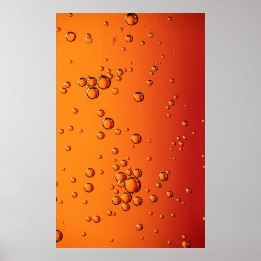 Poster gouttelettes d'eau sur la surface orange (Devant)