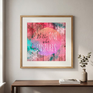 Poster Gouttes de peinture et coups de pinceau éclaboussé