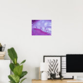 Poster Gouttes de rosée sur un pétale de fleur abstrait. (Bureau à domicile)