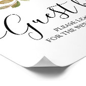 Poster Gouttes de verdure et d'or à l'aquarelle moderne (Coin)