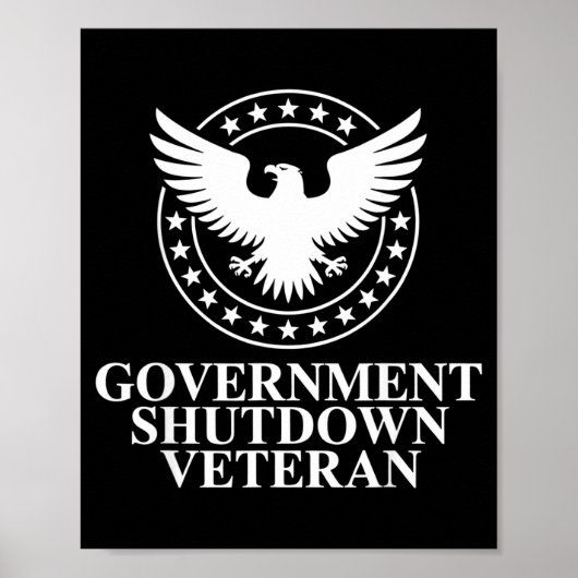 Poster Government Shutdown Veteran Eagle Patriotic Litica (Devant)