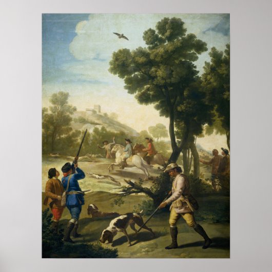 Poster Goya - Chasse au caille 1775 (Devant)