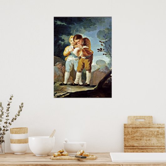 Poster Goya - Des enfants font exploser des ballons (Cuisine)