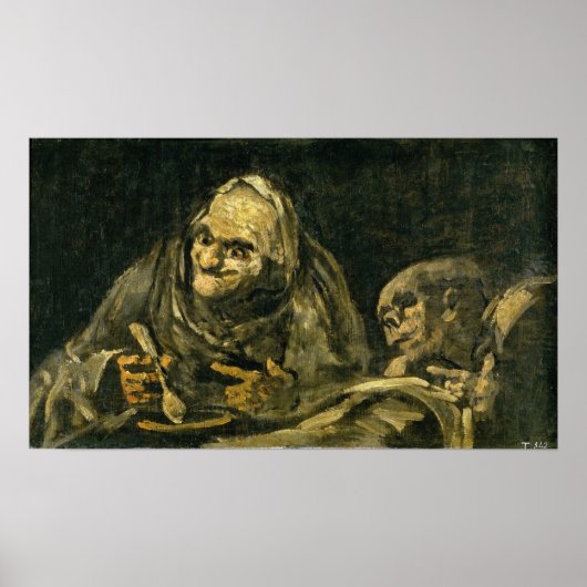 Poster Goya - Deux vieillards à table 1821 (Devant)