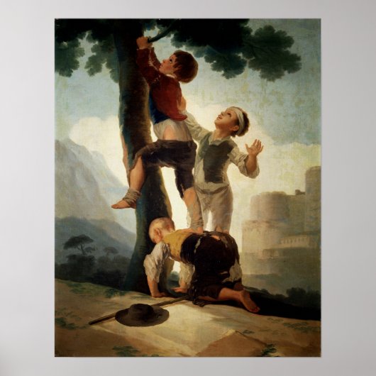 Poster Goya - Garçons grimpant à un arbre 1791 (Devant)