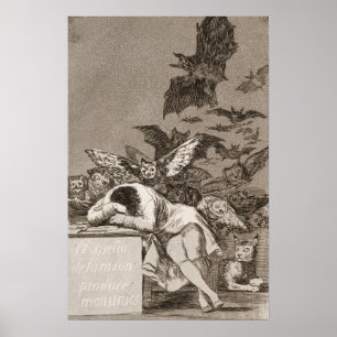Poster Goya - Le Sommeil De La Raison Produit Des Monstre
