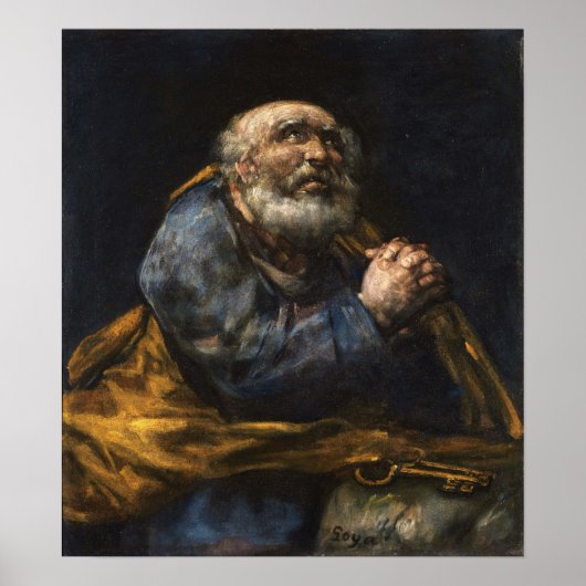 Poster Goya - Repentant Saint Peter 1824 (Devant)