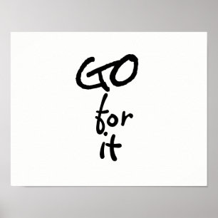 Poster gp pour elle typographie audacieuse noir et blanc