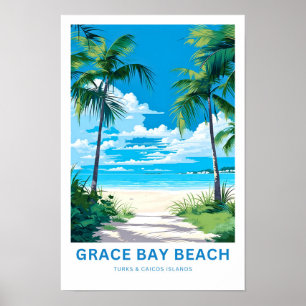 Poster Grace Bay Beach Turks & Caicos Îles Prin Voyage
