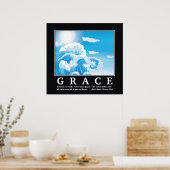 Poster Grace, bleu blanc ondes océaniques motivation (Cuisine)