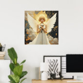 Poster Grâce Céleste | Joli Ange et Rose (Bureau à domicile)