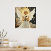 Poster Grâce céleste Pretty Angel et Rose (Cuisine)
