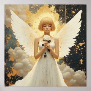 Poster Grâce céleste Pretty Angel et Rose  