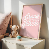Poster Grace chrétienne rose pâle sur grâce