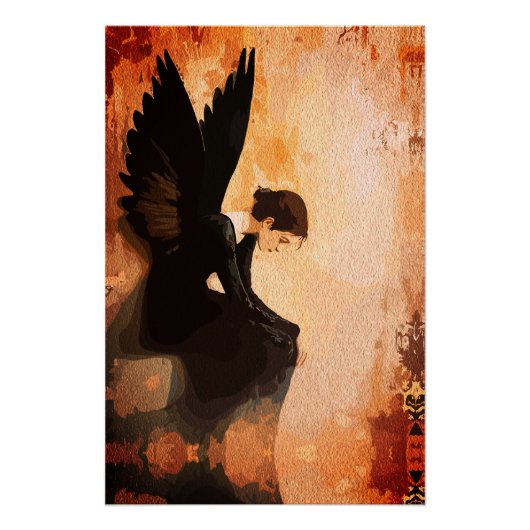 Poster Grâce Déchue – Réflexion d'Ange Mélancolique (Devant)