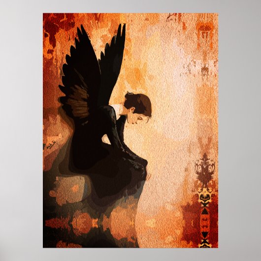 Poster Grâce Déchue – Réflexion d'Ange Mélancolique (Devant)