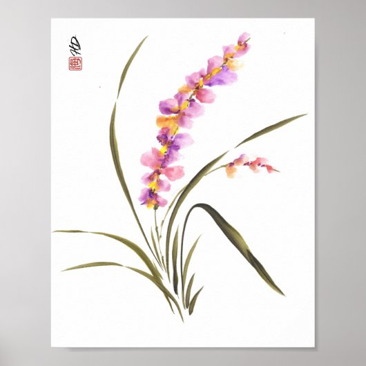 Poster Grâce d'orchidée lavande (Devant)