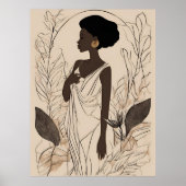 Poster Grâce en fleurs – Ligne afro-goddess Art (Devant)