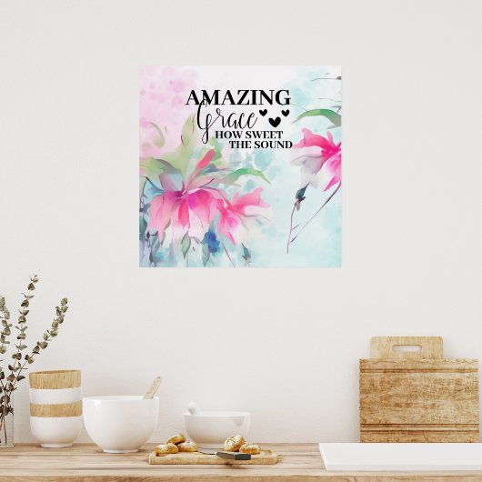 Poster Grâce Extraordinaire Comment douce le son Hymne ch (Cuisine)