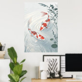 Poster "Graceful Koi : Illustration du jardin d'eau serei (Bureau à domicile)