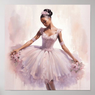 Poster Gracie de sucre noir Plum Fairy en rose Tutu