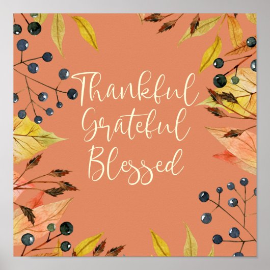 Poster Grâcieux Grateful Blessé Thanksgiving Art Print (Devant)