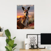Poster Gracity Kangaroo au coucher du soleil (Bureau à domicile)