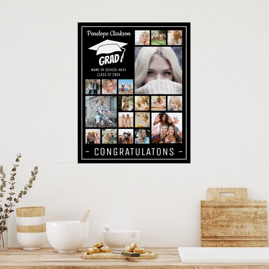 Poster GRAD moderne 13 x collage photo Graduation Party (Cuisine)