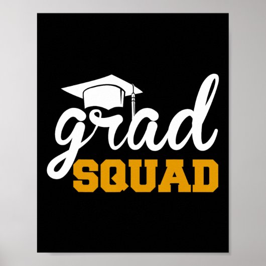 Poster Grad Squad Funny Senior Cl Of 2025 Graduation Fami (Devant)