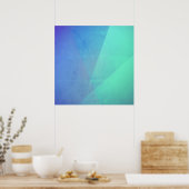 Poster Gradation Blue Aqua & Turquoise (Cuisine)