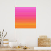 Poster Gradient du coucher de soleil de framboise - rose  (Cuisine)