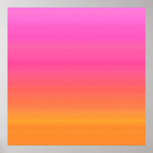 Poster Gradient du coucher de soleil de framboise - rose