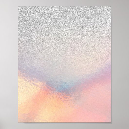Poster Gradient holographique de Silver Glitter (Devant)