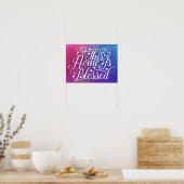 Poster Gradient Pink & Blue -This Home Is Blessed (Cuisine)
