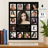 Poster Graduate 15 Photo Collage manuscrit Script noir