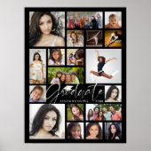 Poster Graduate 19 Photo Collage Script noir blanc (Devant)