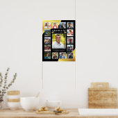 Poster Graduate Black Metallic Gold 15 Photo Collage (Cuisine)