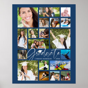 Poster Graduate Blue 19 Photo Collage Script