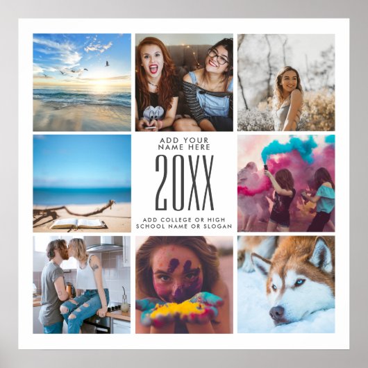 Poster Graduate Class of 2022 Custom 8 Photo Collage (Devant)