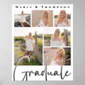 Poster Graduate Multi Photo Collage Script moderne (Devant)