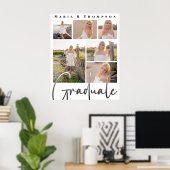 Poster Graduate Multi Photo Collage Script moderne (Bureau à domicile)