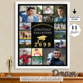 Poster Graduation 14 Photo Collage Félicats Black Gold