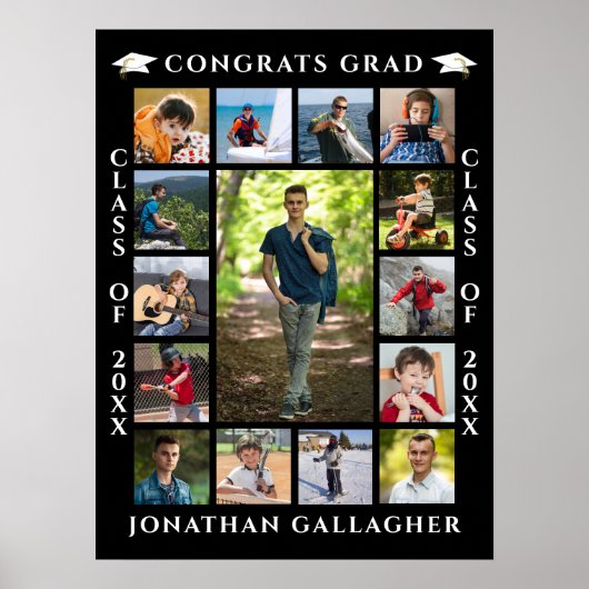 Poster Graduation 15 Photo Collage Congrats Grad (Devant)