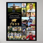 Poster Graduation 15 Photo Collage Félicats Black Gold (Devant)