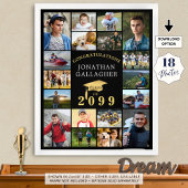 Poster Graduation 18 Photo Collage Félicats Black Gold
