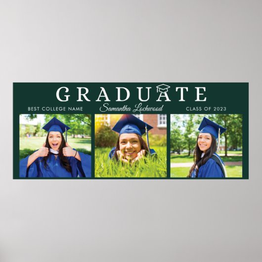 Poster Graduation 2024 Grad Photos Green Script (Devant)