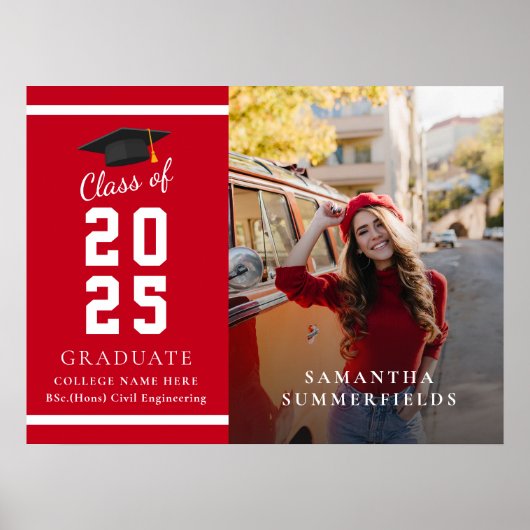 Poster Graduation 2025 Photo Modern Grad Party (Devant)